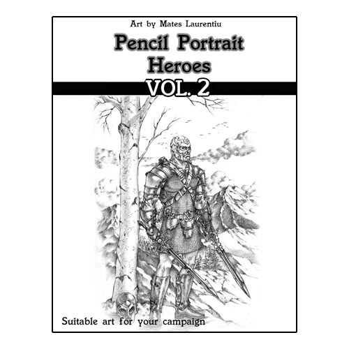 Cover of Pencil Hero Portraits - Volume 2 stockart collection.
