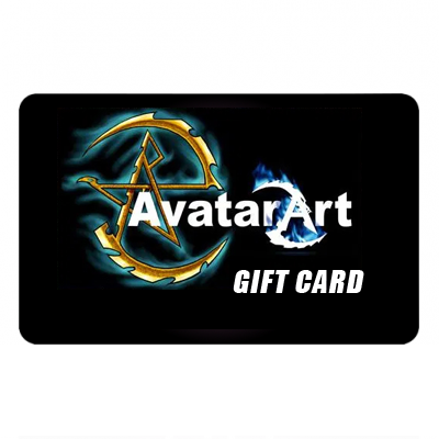 Picture of gift card with the AvatarArt.com logo on it.